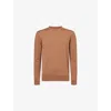 Eleventy Mens Crewneck Long-sleeves Wool Jumper Vicuna E Avorio In Blue