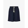 Eleventy Mens Welt-pockets Drawstring Linen Shorts Blue In Blue