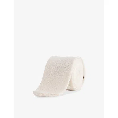 Eleventy Mens White And Beige Harringbone Cashmere Tie In Multi