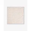 Eleventy Mens White And Beige Printed Cotton And Wool Pocket Square In Multi
