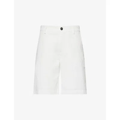 Eleventy Mens Chino Regular-fit Stretch-cotton Shorts White
