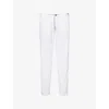 Eleventy Mens Drawstring Tapered-leg Stretch-cotton And Cashmere Trousers White In White