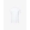 Eleventy Mens White Embossed-logo Relaxed-fit Cotton T-shirt In Neutral