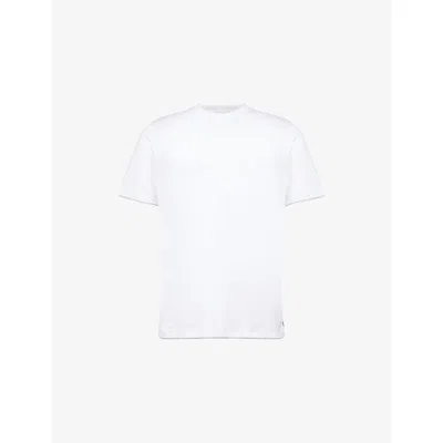 ELEVENTY MENS WHITE, MELANGE LT. GRAY ICONIC LAYERED COTTON T-SHIRT
