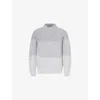 Eleventy Mens White, Melange Lt Gray Mock-neck Long-sleeve Wool Knitted Jumper In Gray