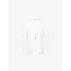 Eleventy Mens White Notched-lapel Long-sleeves Cotton-cashmere Blend Jacket In White