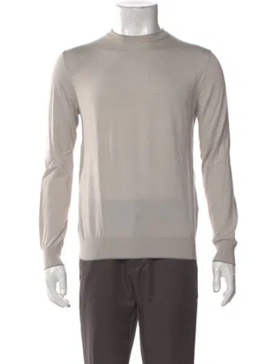 Pre-owned Eleventy Merino Wool Crew Neck Pullover In Neutral