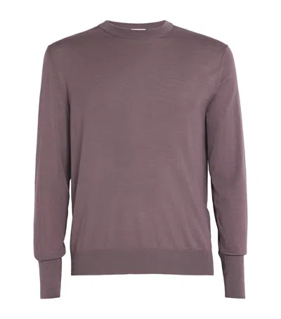 Eleventy Merino Wool Crew-neck Sweater In Brown