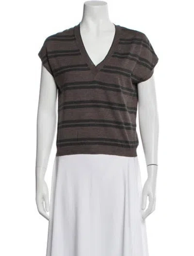 Pre-owned Eleventy Merino Wool Striped Sweater In Multicolor