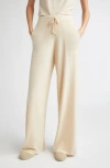 Eleventy Merino Wool Wide Leg Pants In White