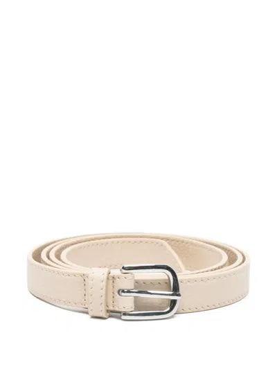 Eleventy Metal-buckle Leather Belt In Neutral