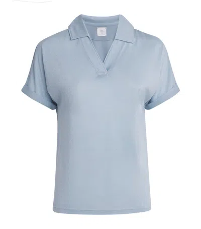 Eleventy Metallic Collared Blusa T-shirt In Blue