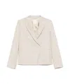 Eleventy Metallic-threading Blazer In White