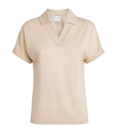 Eleventy Metallic-thread Polo Shirt In Neutral