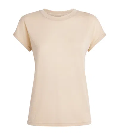 Eleventy Metallic-thread T-shirt In Pink