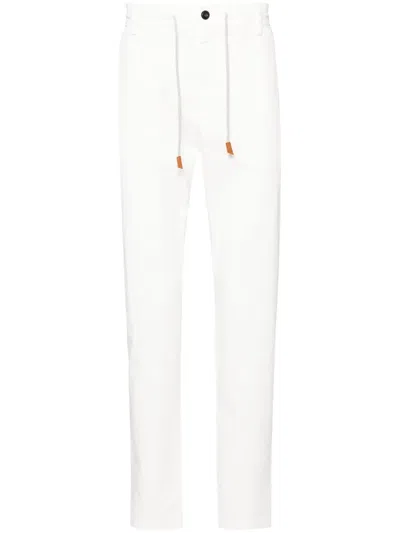 Eleventy Mid-rise Straight-leg Trousers In White