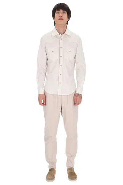 Eleventy Mini Short-sleeve Button-up Shirt For Men In Animal Print