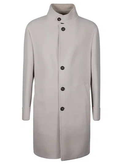 Eleventy Minimalist Wool Blend Stand Coat In Gray