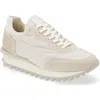 Eleventy Mixed Media Runner Sneaker In Sand And White