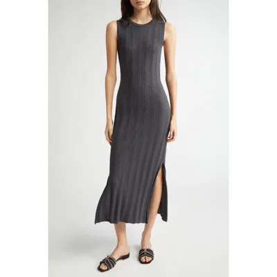 Eleventy Mixed Stitch Sleeveless Sweater Dress In Smoke Melange Grey