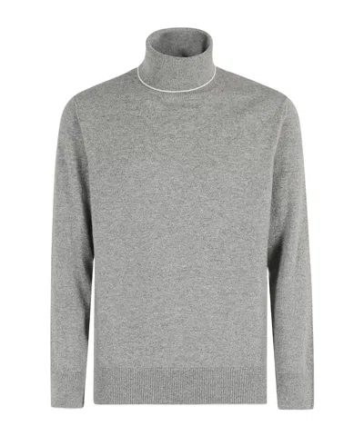 Eleventy Mélange-effect Knitted Jumper In Grey