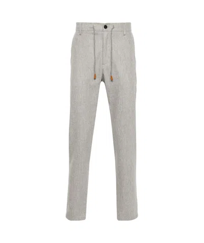 Eleventy Mélange-effect Trousers In Grey