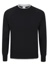 Eleventy Mock Neck Sweater With Contrasting Ribbed Detailing In Black