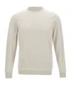 Eleventy Ribbed Sand Sweater With Tipping Detail In White