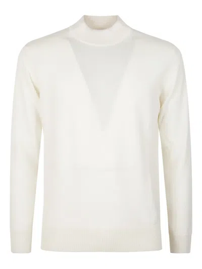 Eleventy Mock-neck Sweater In White