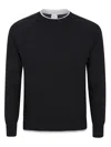 Eleventy Mock Neck Sweater With Contrasting Ribbed Detailing In Black