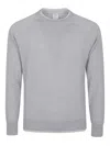 Eleventy Mock Neck Sweater With Ribbed Detailing And Contrast Accents In Gray