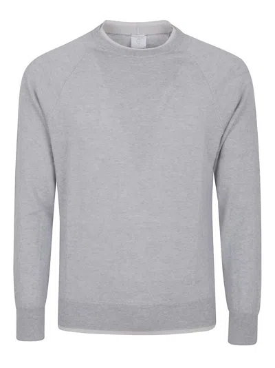 ELEVENTY MOCK NECK SWEATER WITH RIBBED DETAILING AND CONTRAST ACCENTS