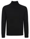Eleventy Mock Neck Sweater With Ribbed Details And Italian Craftsmanship In Black