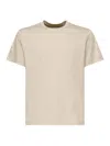 Eleventy Mens Sand And Lt. Gray Double-layered Crewneck Cotton T-shirt Xxl In Sand
