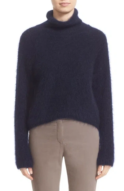 Eleventy Mohair & Silk Turtleneck Sweater In Blue