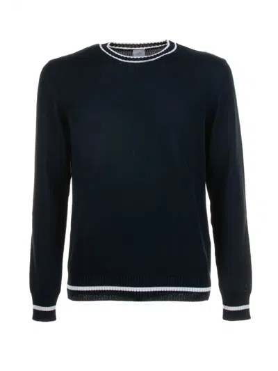 Eleventy Crew Neck Long Sleeve Sweater In Black
