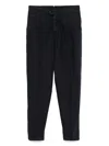 Eleventy Navy Blue Linen Trousers In Black