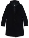 Eleventy Navy Blue Panelled Mid-length Wool Coat In Blue