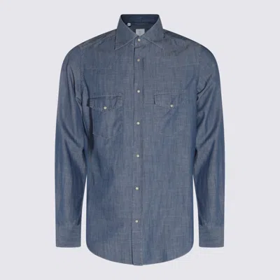 ELEVENTY ELEVENTY NAVY COTTON SHIRT