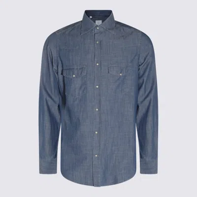 ELEVENTY NAVY COTTON SHIRT