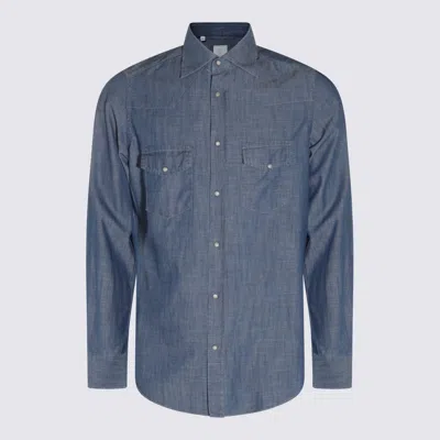 Eleventy Navy Cotton Shirt In Blue