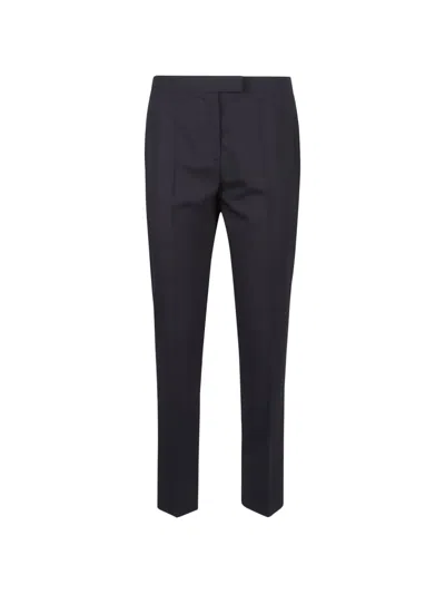 Eleventy Navy Blue Cotton Trousers In Black