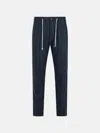 Eleventy Navy Wool And Cashmere Trousers In Blue