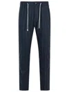 Eleventy Navy Wool And Cashmere Trousers Men In Black