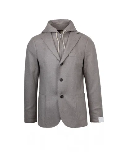 ELEVENTY GREY SINGLE BREASTED JACKET
