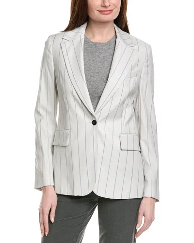 Eleventy One-button Destructured Wool-blend Blazer In White