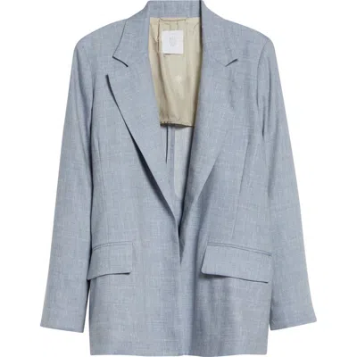 Eleventy Open Front Linen & Wool Jacket In Gray
