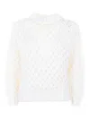 Eleventy Open-knit Crew-neck Sweater In Neutral