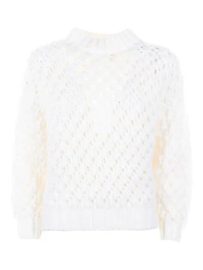ELEVENTY OPEN-KNIT CREW-NECK SWEATER
