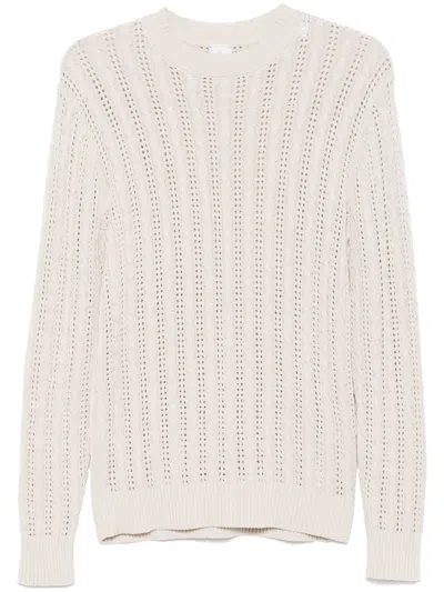 Eleventy Open-knit Sweater In Neutrals